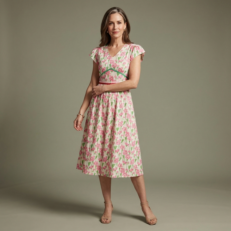 The Camille Cotton Floral Midi