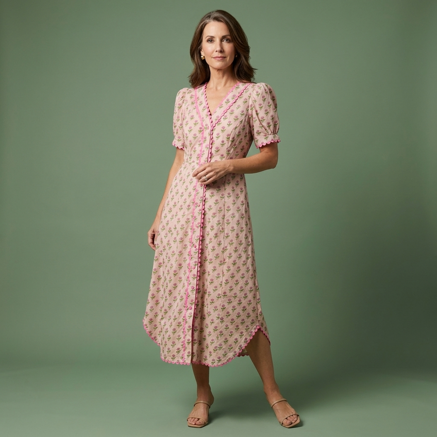 The Rosalie Scalloped Floral Dress