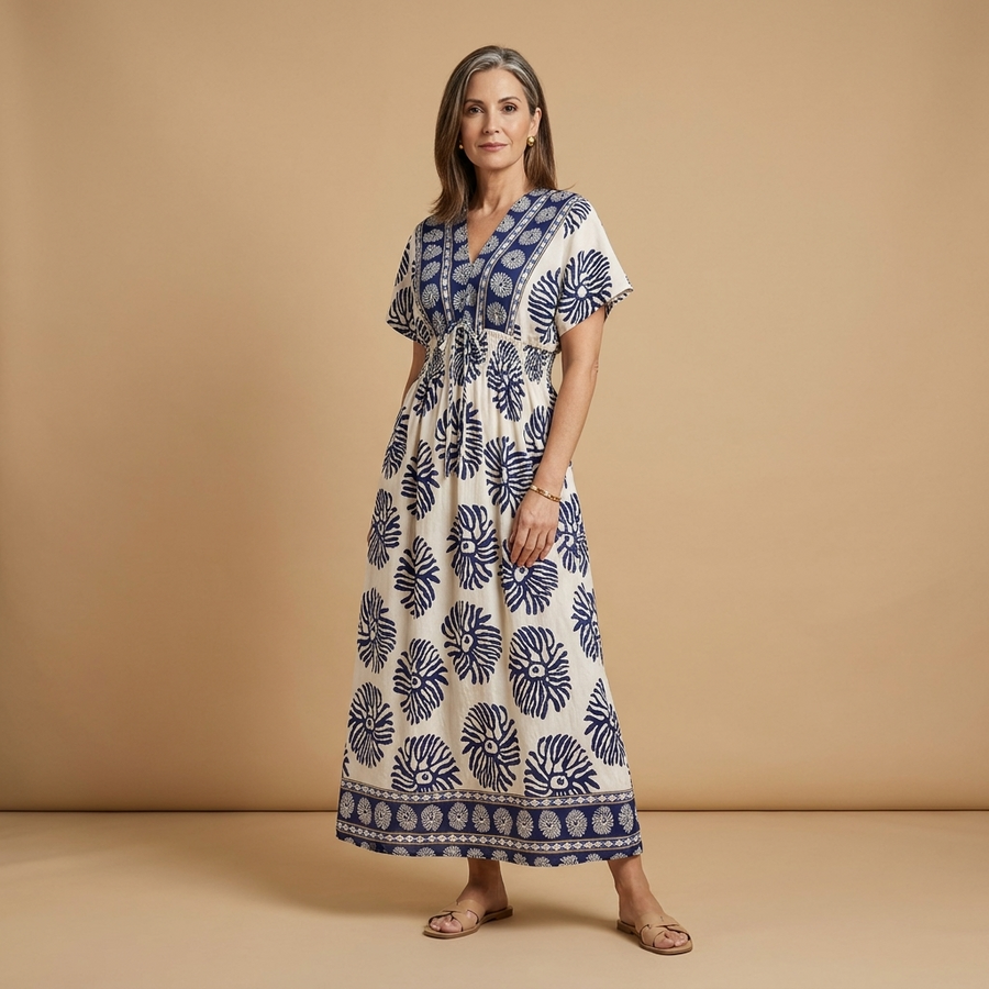 The Isabelle Blue Botanical Maxi